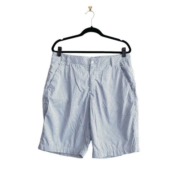 Puma Golf Shorts Flat Front Blue White Checkered Men's Size 34 - Picture 1 of 10